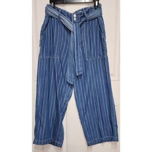 Sevin7 Jeans Womens Size 8 Wide Leg Striped Demin Pants
